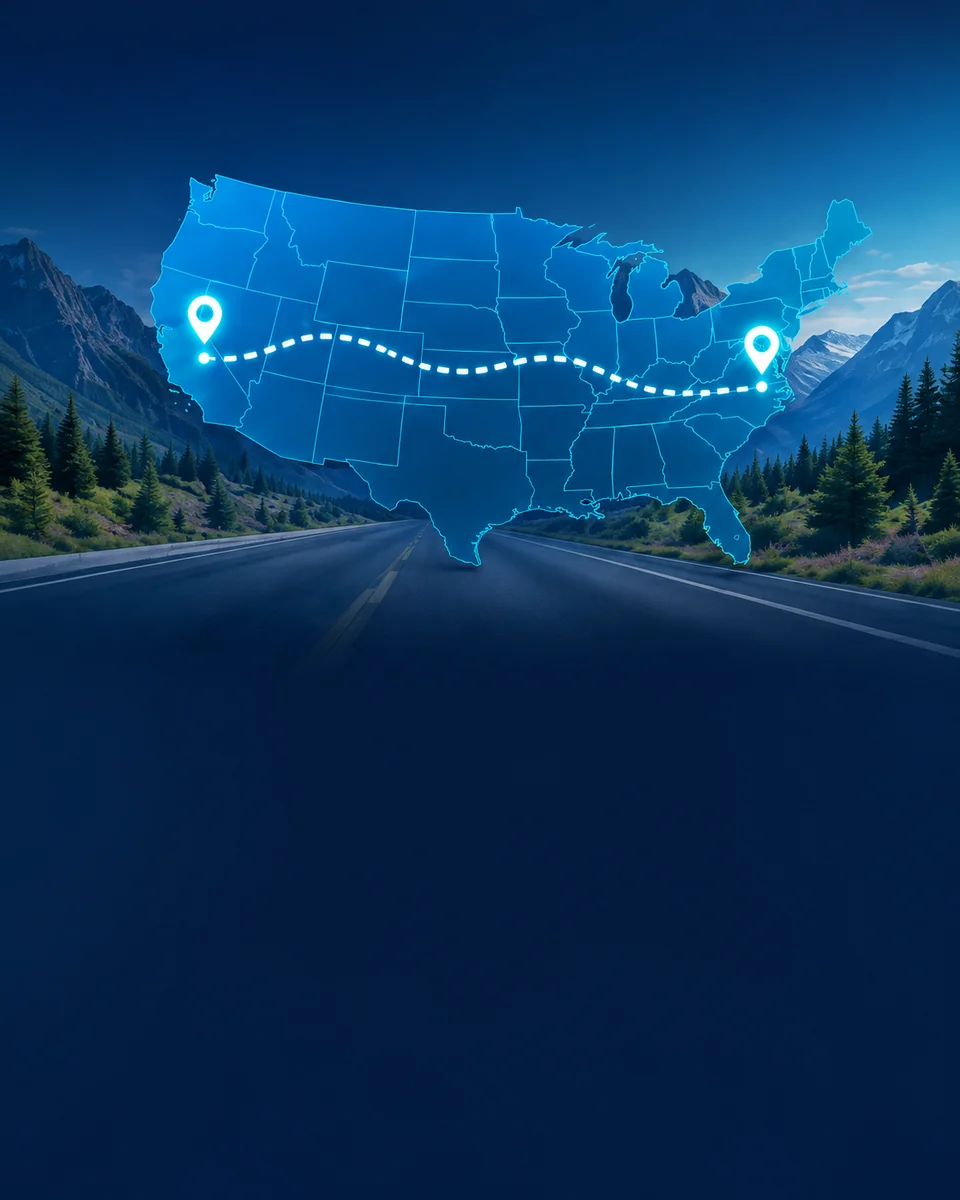 Route de déménagement longue distance à travers les États-Unis